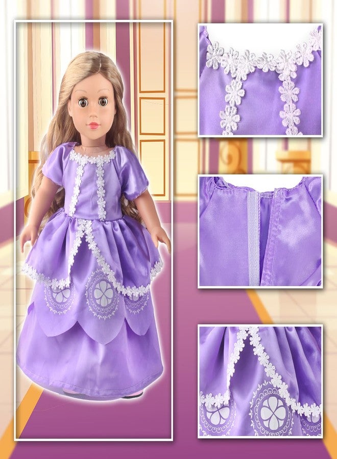 18INDC 6 Sets Princess Dresses for 18 Inch Dolls, 18 Inch Doll Clothes Accessories Elegant Ball Gown Outfits with 1 Crow & 1 Bow Hairband | Fits Most 18” Fashion Dolls - Image 3
